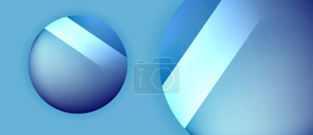 Illustration for Macro photography of an electric blue circle and triangle on a automotive exterior with a blue background, showcasing tints and shades in automotive lighting design - Royalty Free Image