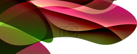 Illustration for A vibrant wave of pink and magenta petals on a white background, showcasing the beauty of a flowering plant in all its colorful glory - Royalty Free Image