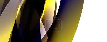 Ilustración de Un remolino creado digitalmente de amarillo ámbar y tintes azules eléctricos sobre un fondo blanco parecido a la iluminación automotriz, capturado en macrofotografía - Imagen libre de derechos