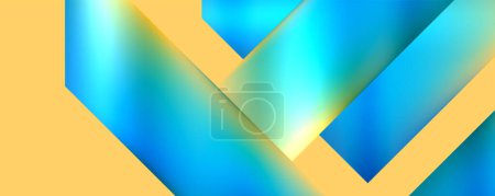 Ilustración de Un primer plano artístico de un vibrante fondo azul y amarillo con un patrón geométrico, mostrando simetría y tintes y tonos de azul eléctrico y aqua - Imagen libre de derechos
