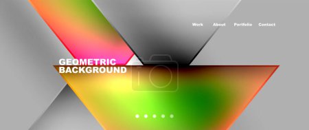 Illustration for Colorfulness pops against a gray background with liquidlike triangles in various tints and shades. The geometric design resembles automotive lighting or a refreshing drink - Royalty Free Image