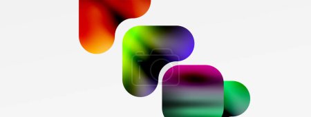 Illustration for Vibrant magenta, electric blue, and gaslike swirls create a colorful pattern resembling a rainbow on a white background, perfect for macro photography - Royalty Free Image