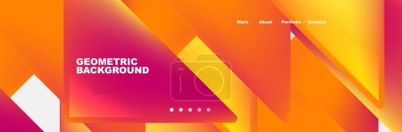 A vibrant geometric background featuring a gradient of orange and pink shades, with elements such as circles, triangles, and electric blue accents. Perfect for a colorful and dynamic design