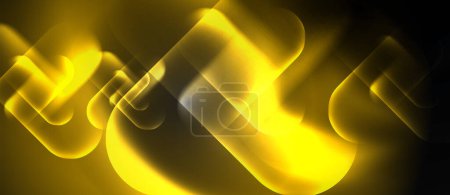 Illustration for A macro photography shot of a glowing amber light on a black background, resembling a yellow gas flame. The circle of light is on a metal surface, emitting heat like a drink event font - Royalty Free Image