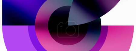 Illustration for A vibrant purple and pink circle with a black eyelashshaped circle in the center on a white background. The bold color scheme includes shades of magenta, violet, and electric blue - Royalty Free Image