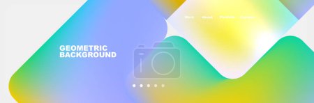 Illustration for A vibrant geometric background featuring a rainbow of colors, creating a colorful and dynamic atmosphere reminiscent of a vivid sky with shades of azure, yellow, aqua, and electric blue - Royalty Free Image