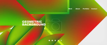 Illustration for A vibrant geometric background featuring green and red triangles on a white background, representing colorfulness and tints. Inspired by terrestrial plant colors and automotive lighting technology - Royalty Free Image