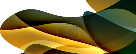 Illustration for A closeup macro photography of a vibrant yellow and green wave pattern on a white background, resembling a piece of tableware made from natural material, an artful serveware design - Royalty Free Image
