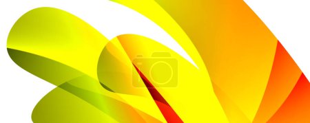 Téléchargez les illustrations : Un tourbillon jaune et orange vibrant sur fond blanc ressemblant au motif d'un pétale de fleur, mettant en valeur la beauté de la macro photographie - en licence libre de droit