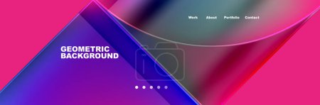 Illustration for A vibrant geometric background with a fluid gradient of pink, blue, and purple hues resembling liquid water in shades of magenta, electric blue, and violet - Royalty Free Image