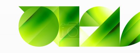 Téléchargez les illustrations : Logo rectangulaire vert ressemblant à une feuille de plante terrestre, posé sur un fond blanc. Le design présente un motif circulaire et des formes pétales, parfaits pour la vaisselle ou le service de marque - en licence libre de droit