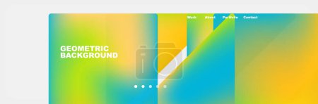 Illustration for A geometric background with a yellow , blue and green gradient High quality - Royalty Free Image