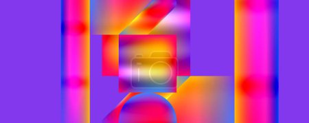 Ilustración de Una imagen generada por ordenador de un patrón geométrico colorido sobre un fondo púrpura. Alta calidad - Imagen libre de derechos