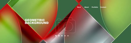 Illustration for A geometric background with red , green and black squares High quality - Royalty Free Image