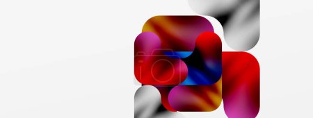 Illustration for A colorful abstract background with squares and circles on a white background . High quality - Royalty Free Image