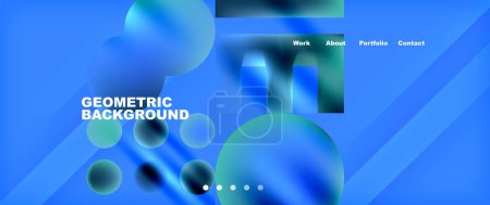 Illustration for An Electric blue and Azure geometric background featuring circles and lines inspired by macro photography and engineering principles. A blend of Science and Auto part design - Royalty Free Image