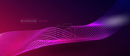 Illustration for A mesmerizing display of purple, violet, magenta, and pink automotive lighting creates a stunning visual effect on a dark background, reminiscent of an artful blend of tints and shades - Royalty Free Image
