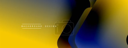 Illustration for A bold font in yellow, amber, and electric blue against a gradient background with a geometric circle shape. Perfect for macro photography or branding a drink product - Royalty Free Image