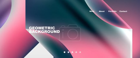 Illustration for A geometric background with a Font, Magenta, Automotive exterior, Electric blue, Gadget, Bumper, Windshield, Logo, Display device, and Brand in shades of purple, pink, and blue gradient - Royalty Free Image