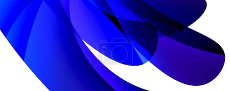 Téléchargez les illustrations : Une macro photographie prise d'un ruban bleu électrique avec un motif de cercles sur un matériau transparent, sur fond blanc - en licence libre de droit