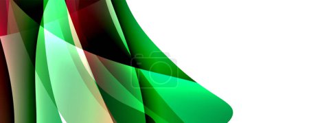 Illustration for A closeup of a triangular green and red flag with a pattern resembling a terrestrial plant on a white background, with hints of electric blue and symmetrical design - Royalty Free Image