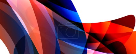 Illustration for A vibrant, swirling design in shades of violet, magenta, and electric blue on a white background, reminiscent of automotive lighting, creating a colorful and liquidlike effect - Royalty Free Image