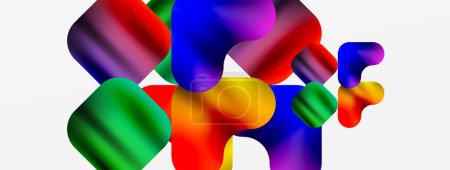 Illustration for A vibrant display of colorful balloons fills the sky with a mix of electric blue, magenta, and other hues. The closeup view reveals the intricate patterns, making it an artful gesture at any event - Royalty Free Image