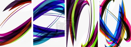 Ilustración de Una vibrante muestra de colorido con tonalidades de púrpura, violeta y magenta en patrones de remolino. Este diseño artístico sobre un fondo blanco se asemeja a una pintura con detalles intrincados y fuente en negrita - Imagen libre de derechos