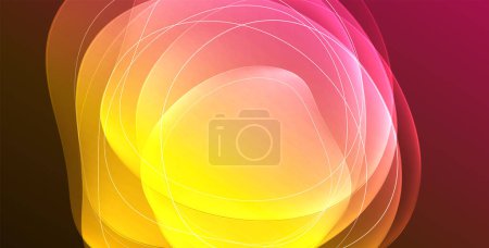 Illustration for Vibrant colors of yellow and pink create a beautiful contrast against a dark pink background resembling a petal in macro photography art - Royalty Free Image