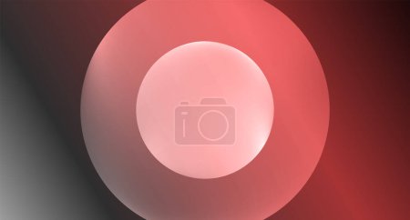Illustration for A gas lantern casts a red glow on a magenta ceiling, highlighting a still life photography setup with a red circle on a white circle in the center, surrounded by darkness - Royalty Free Image