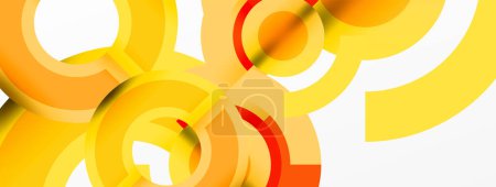 Ilustración de Una vibrante muestra de colorido con círculos ámbar y naranja en un patrón simétrico sobre un fondo blanco, creando una pieza de arte visualmente sorprendente - Imagen libre de derechos