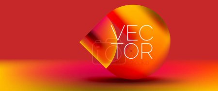 An electric blue sphere featuring the word vector in an orange font. The heat of the gas circle radiates colors of amber, peach, and fruit in a stunning macro photography display