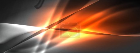 Téléchargez les illustrations : Une image d'une lumière ambrée rayonnante émanant d'un trou dans un mur, coulant des teintes orange et des nuances contre le ciel. La chaleur et le gaz créent un effet flamboyant, ressemblant à l'éclairage automobile - en licence libre de droit