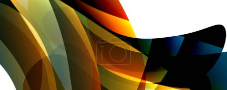 Illustration for A vibrant swirl of colorfulness in tints and shades of amber, electric blue, and more, creating an artful pattern resembling a rainbow on a white background - Royalty Free Image