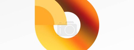 Ilustración de Un símbolo de gas, un círculo amarillo y naranja con un centro blanco sobre un fondo de melocotón. La fotografía macro captura los detalles intrincados. Diseño gráfico con una fuente moderna - Imagen libre de derechos