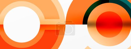 Illustration for A vibrant display of colorfulness with a series of orange circles, each featuring a white circle in the center. This pattern showcases symmetry and a unique automotive wheel system design - Royalty Free Image