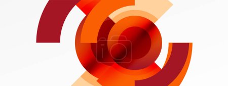 Téléchargez les illustrations : Une représentation artistique avec un cercle rouge et orange vif sur un fond blanc clair. Les couleurs évoquent un sentiment de couleur et d'harmonie, symbolisant l'énergie et la chaleur - en licence libre de droit