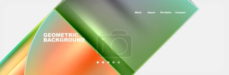Illustration for It is a geometric background with a gradient of green and orange . High quality - Royalty Free Image