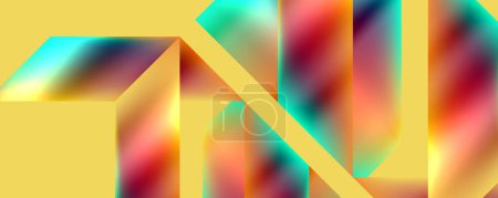 Illustration for A closeup shot showcasing a vibrant geometric pattern in magenta, electric blue, and other colorful tints on a yellow background, highlighting symmetry and creative arts - Royalty Free Image