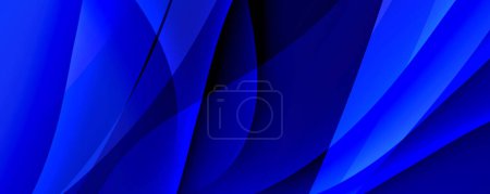 Téléchargez les illustrations : Gros plan d'un vibrant rideau bleu électrique aux reflets violets et magenta, ressemblant à un pétale d'une plante violette sur fond noir foncé - en licence libre de droit