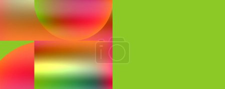 Illustration for An electrifying abstract background with colorful tints and shades of magenta, peach, and electric blue. Featuring a pattern of circles and rectangles, perfect for any event. Font bold - Royalty Free Image