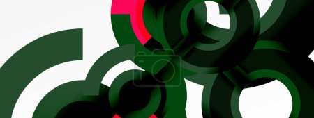 Illustration for A detailed closeup of a green and red automotive tire art design on a white background, featuring a beautiful flower pattern within a circle symbol - Royalty Free Image