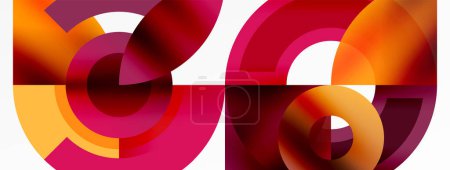 Illustration for The design features a pattern of colorful circles, including petal pink, magenta, and electric blue, on a white background. The closeup image showcases the various tints and shades of the circles - Royalty Free Image