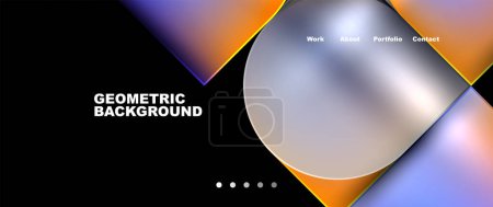 Illustration for A geometric background featuring a circle in the middle, with an electric blue hue resembling an astronomical object in the sky. Perfect for automotive lighting events or macro photography - Royalty Free Image