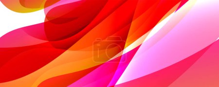 Illustration for Vibrant red and pink wave petals create a stunning pattern on a crisp white background. The intense colors of magenta, orange, and electric blue make the flower stand out - Royalty Free Image