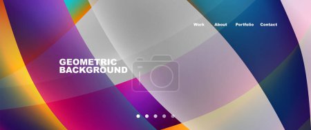Illustration for The geometric background features a rainbow of colors including purple, violet, and pink. It also showcases tints and shades, as well as an electric blue triangle pattern - Royalty Free Image