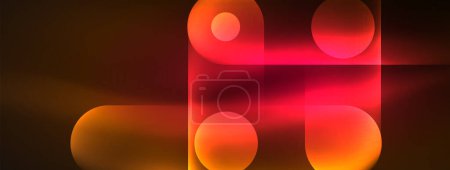 Illustration for A vibrant amber and orange circle shines brightly against a dark background, resembling fluid and gas with stunning tints and shades, creating a mesmerizing automotive lighting effect - Royalty Free Image