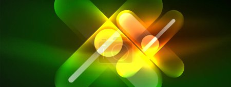 Ilustración de Un vibrante pétalo verde y amarillo brillante en forma de cruz se destaca sobre un fondo oscuro, creando un patrón impresionante en la macrofotografía de primer plano. - Imagen libre de derechos
