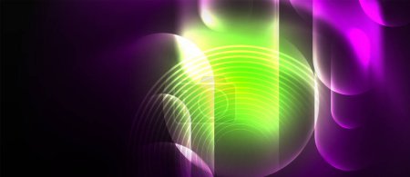 Illustration for A vibrant combination of glowing purple and electric blue hues create a visually stunning background, with a central circle adding a pop of magenta - Royalty Free Image