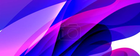 Téléchargez les illustrations : Un mélange complexe de teintes violettes et bleues crée un fond abstrait fascinant avec des notes de magenta et de bleu électrique. Le motif et la couleur de l'espace captivent l'œil - en licence libre de droit
